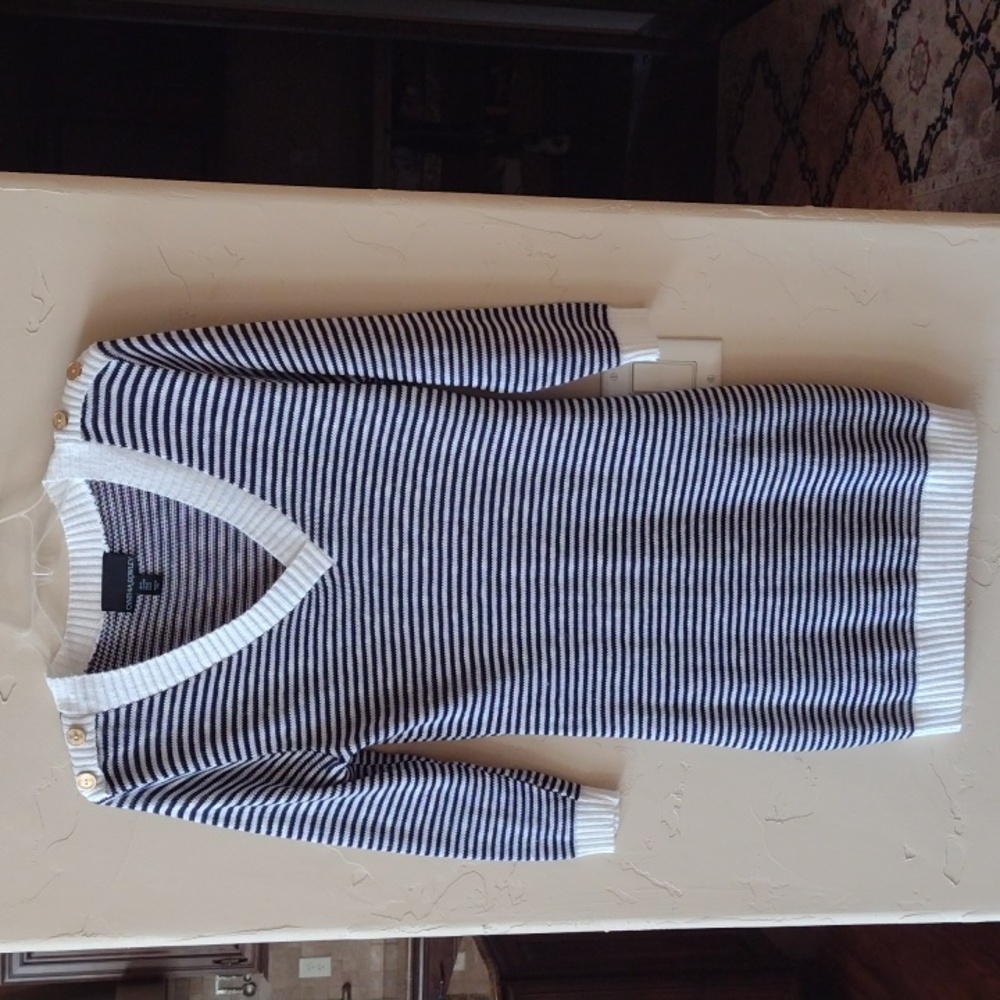 Sweater Dress Navy & White Stripes